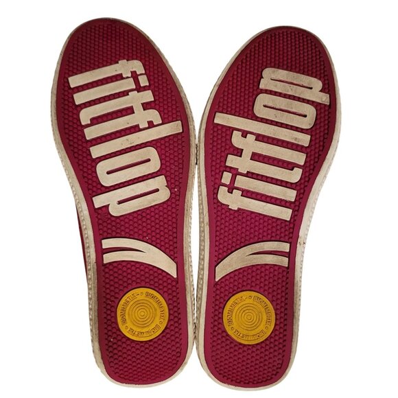 Fitflop Biomimetix Sunny Canvas Loafers Rio Pink Shoes 8.5 Comfort Red - Picture 3 of 9